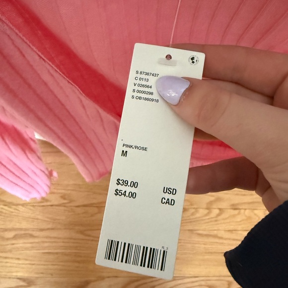 Pink Ribbed Wrap Top - Picture 5 of 5